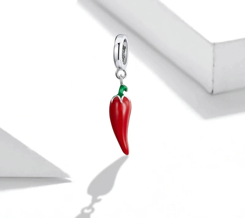 Charm Little Pepper Red 925 Sterling Silver