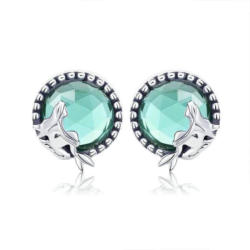 Fairy Story Light Green Stud 925 Sterling Silver