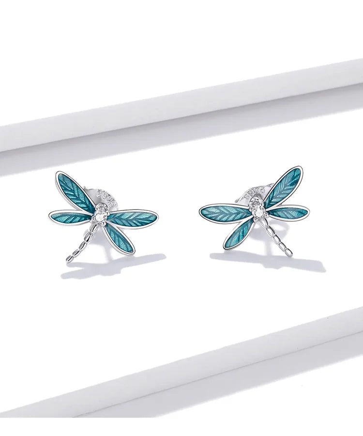 Dragonfly Earrings 925 Sterling Silver