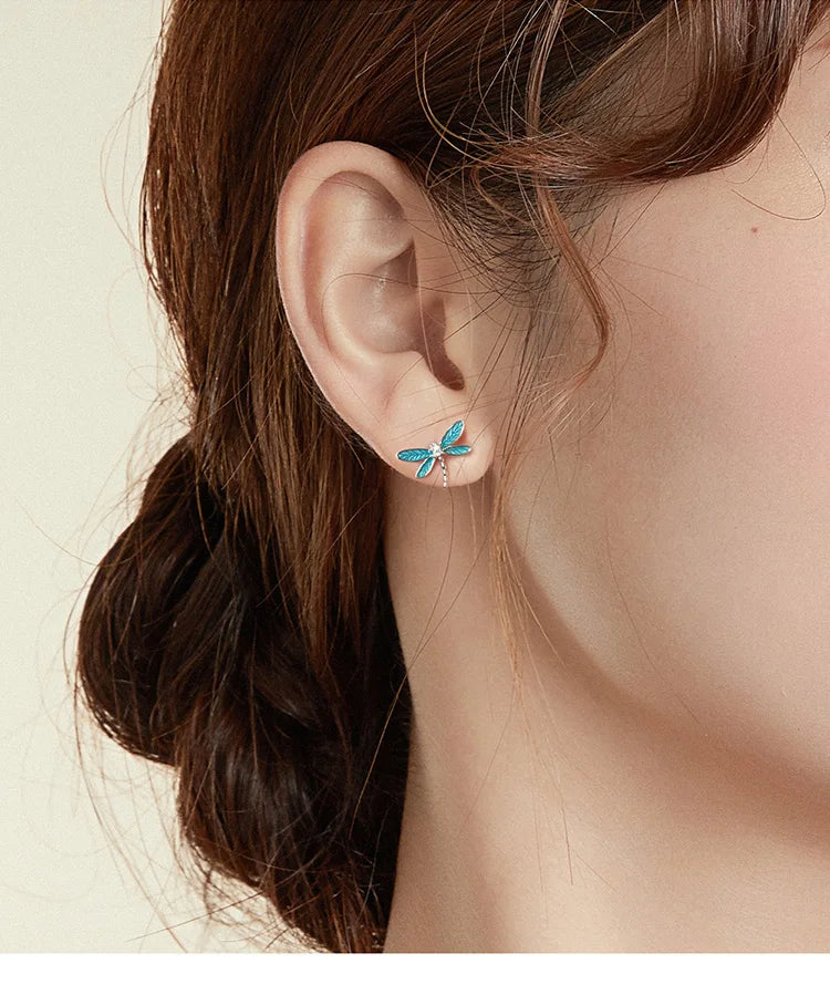 Dragonfly Earrings 925 Sterling Silver