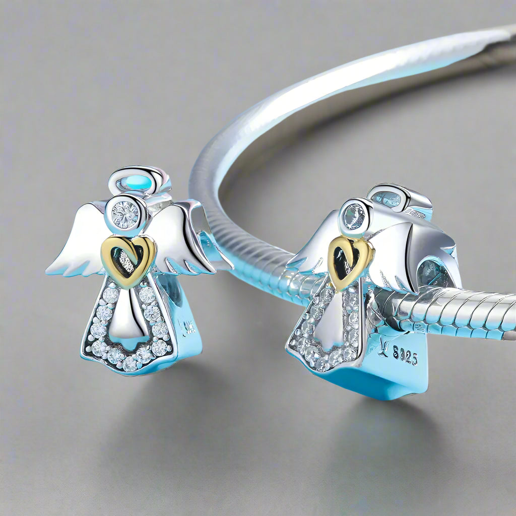 925 Sterling Silver Guardian Angel Charm