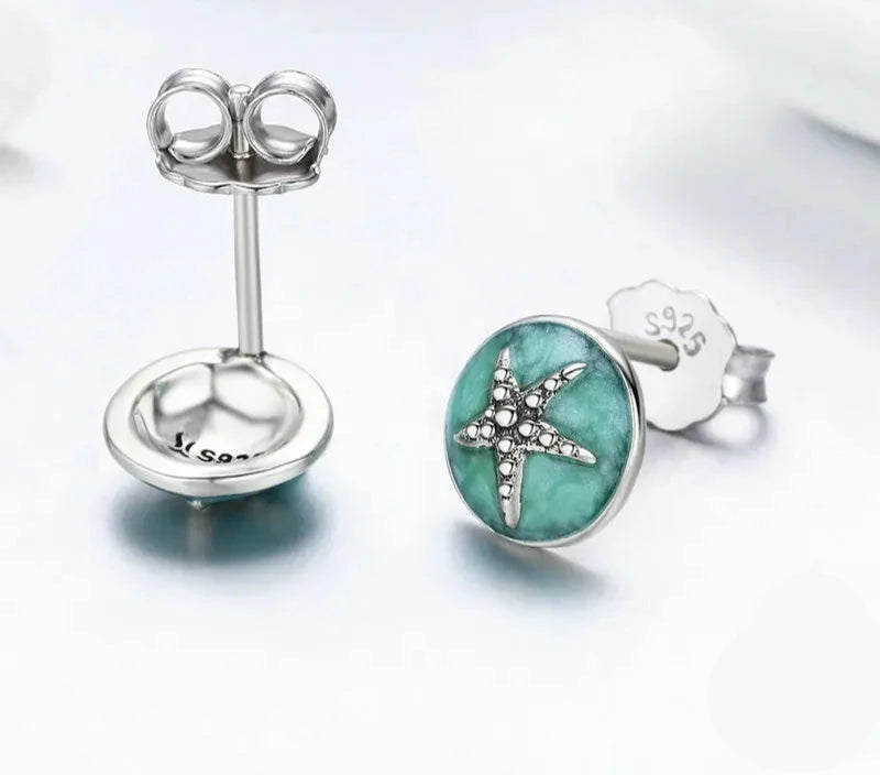 Earrings Fantasy Starfish 925 Sterling Silver