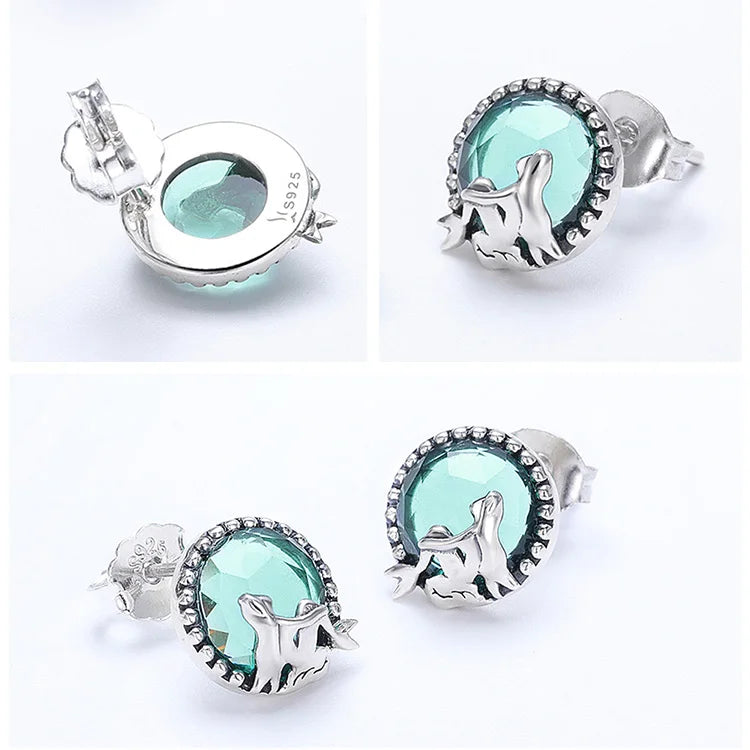 Fairy Story Light Green Stud 925 Sterling Silver