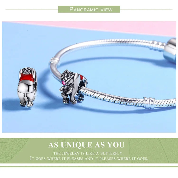Thailand Lucky Elephant Charm 925 Sterling Silver