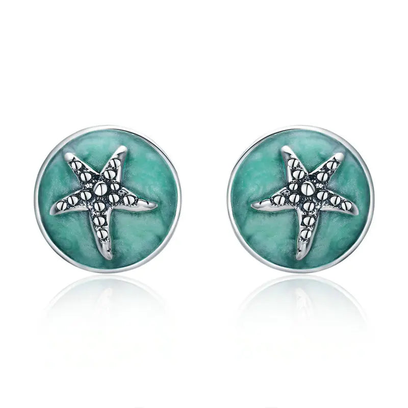 Earrings Fantasy Starfish 925 Sterling Silver