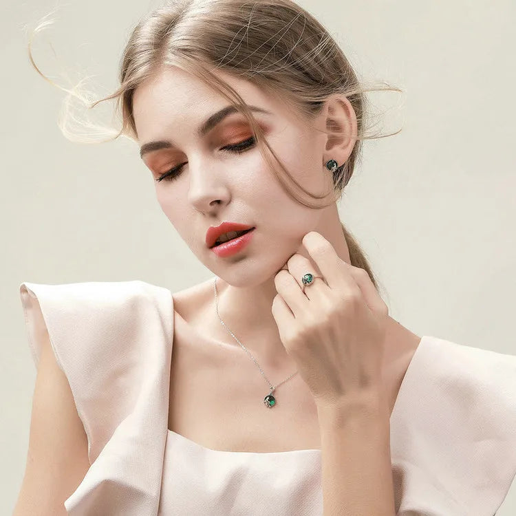 Fairy Story Light Green Stud 925 Sterling Silver