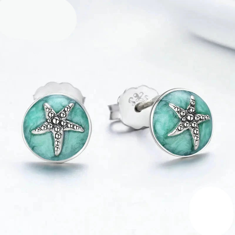 Earrings Fantasy Starfish 925 Sterling Silver