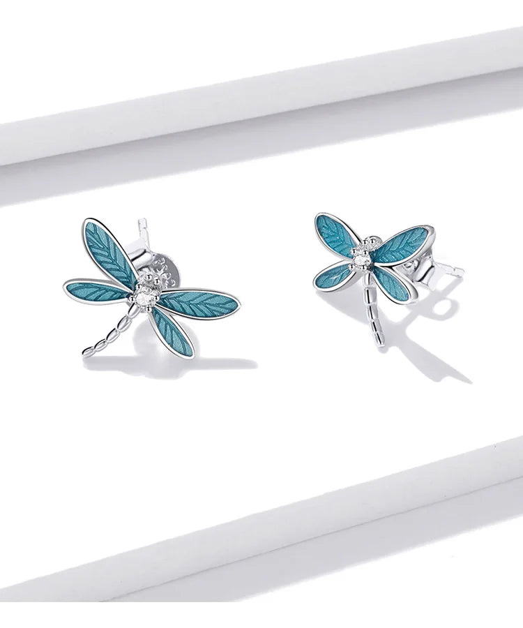 Dragonfly Earrings 925 Sterling Silver