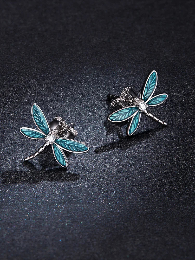 Dragonfly Earrings 925 Sterling Silver