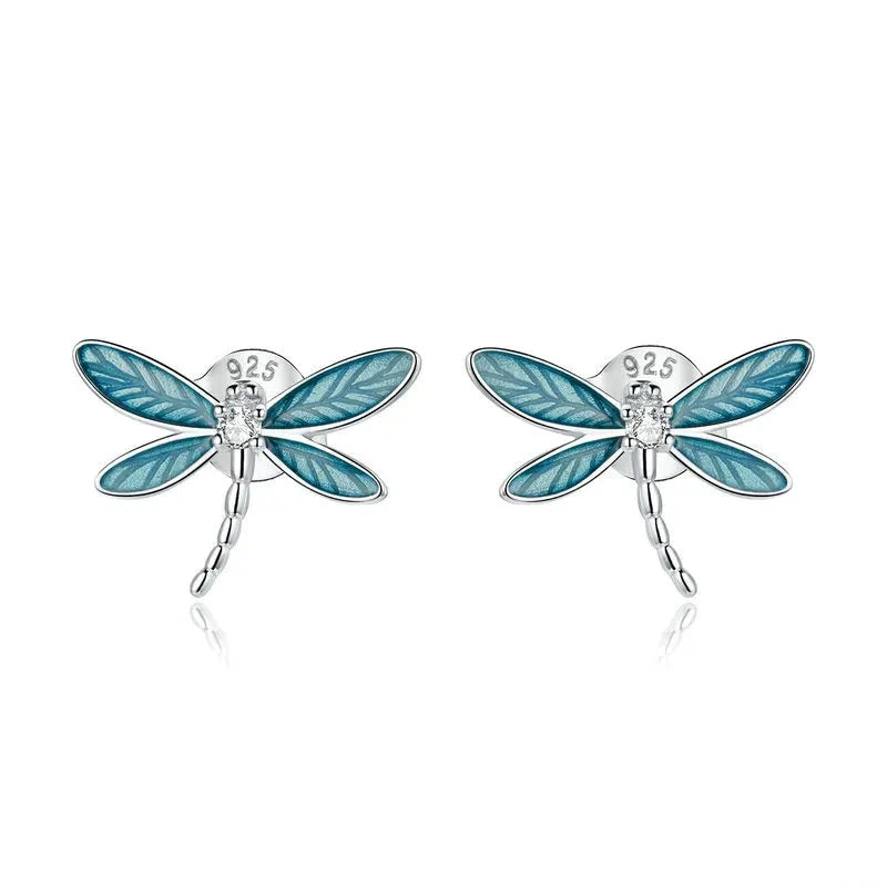 Dragonfly Earrings 925 Sterling Silver