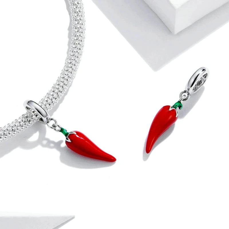 Charm Little Pepper Red 925 Sterling Silver