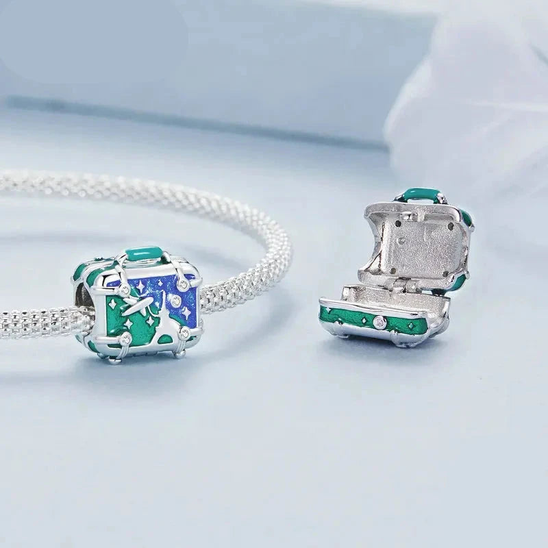 Charms Openable Suitcase 925 Sterling Silver