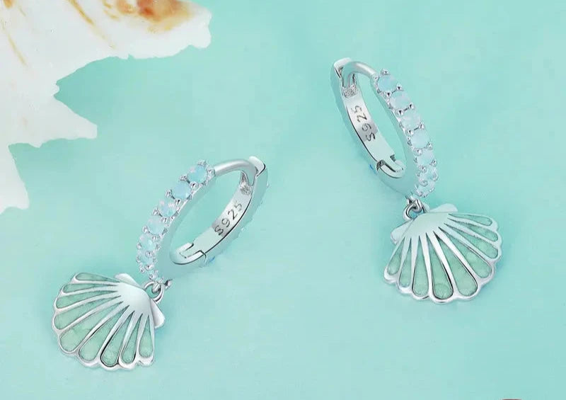 Enamel Sea Shell 925 Sterling Silver