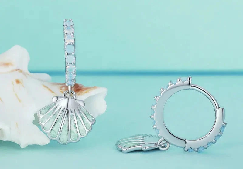 Enamel Sea Shell 925 Sterling Silver