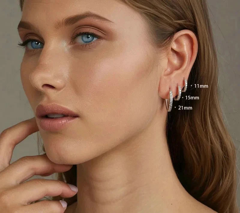 Classic Hoop Earrings/Piercing 925 Sterling Silver
