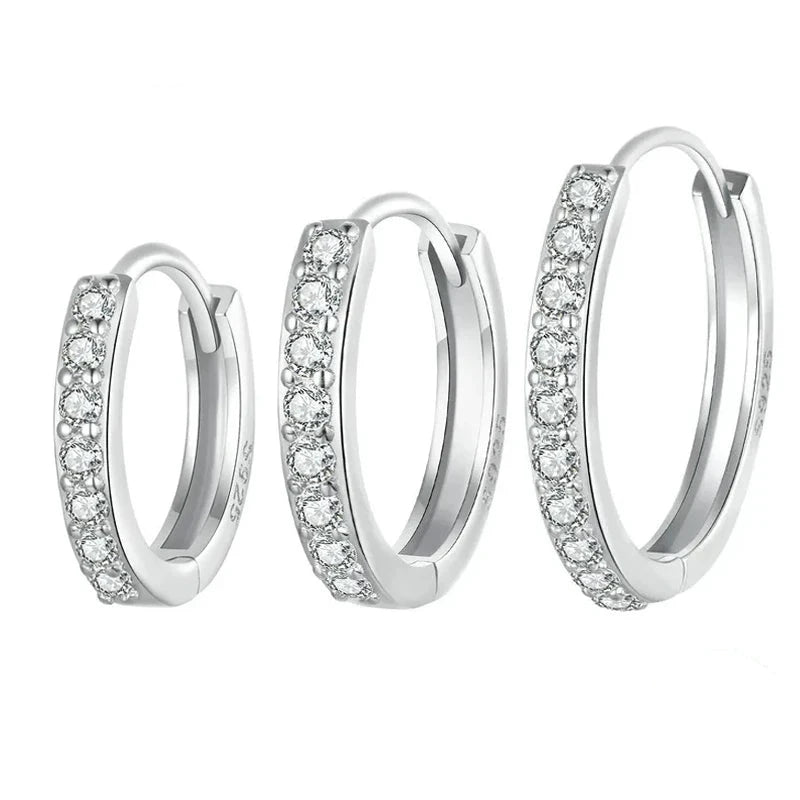 Classic Hoop Earrings/Piercing 925 Sterling Silver