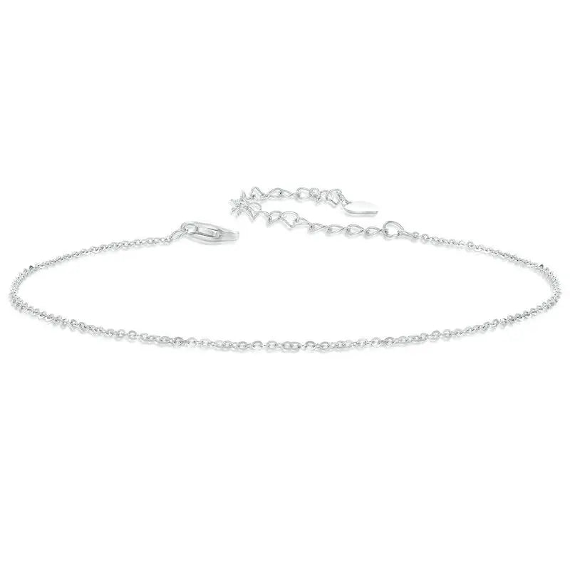 Seastar and Shell Pendant Anklet 925 Sterling Silver