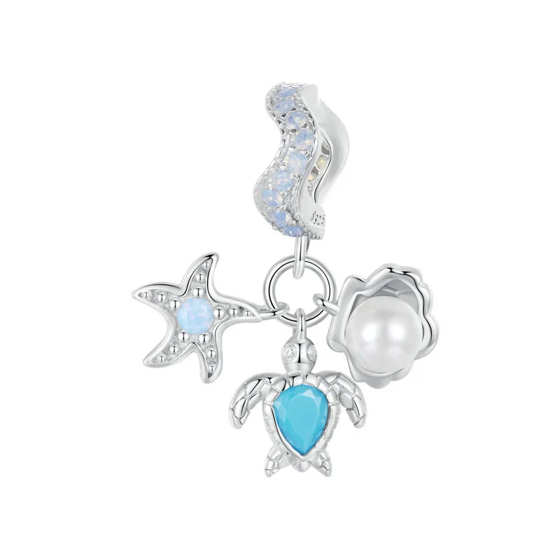 Blue Ocean Charms for Bracelets 925 Sterling Silver