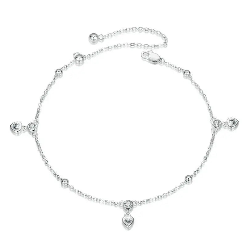 Seastar and Shell Pendant Anklet 925 Sterling Silver