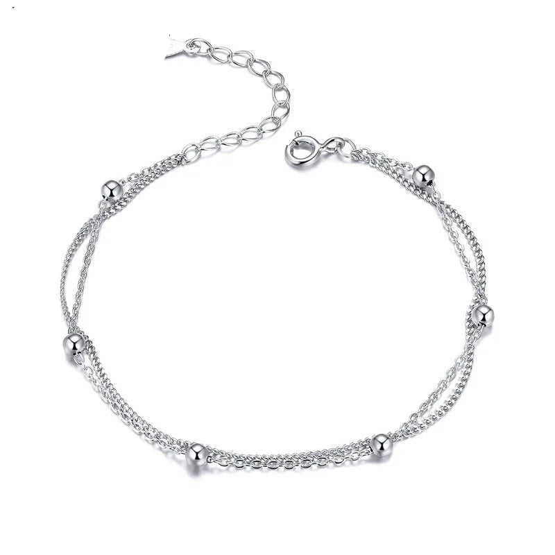 Bracelet Double Layers Adjustable 925 Silver/14K Plated Gold