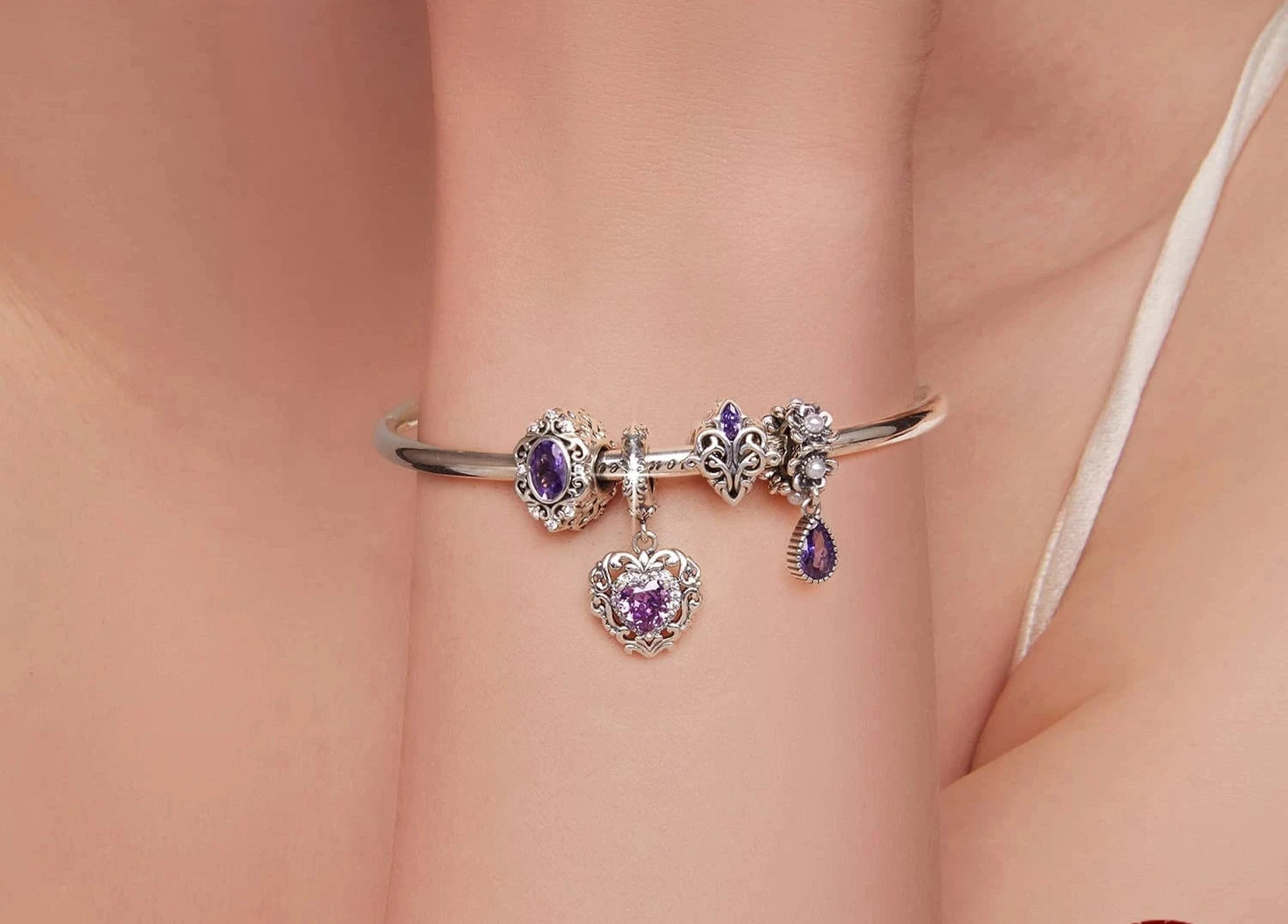 Purple Charms 925 Sterling Silver