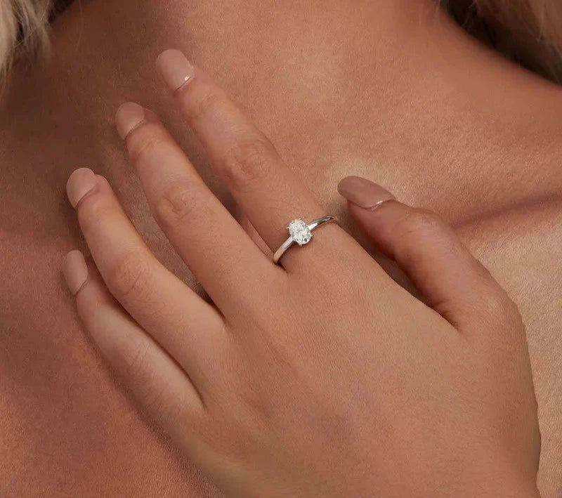 Ring Platinum Plated 1.0CT Moissanite