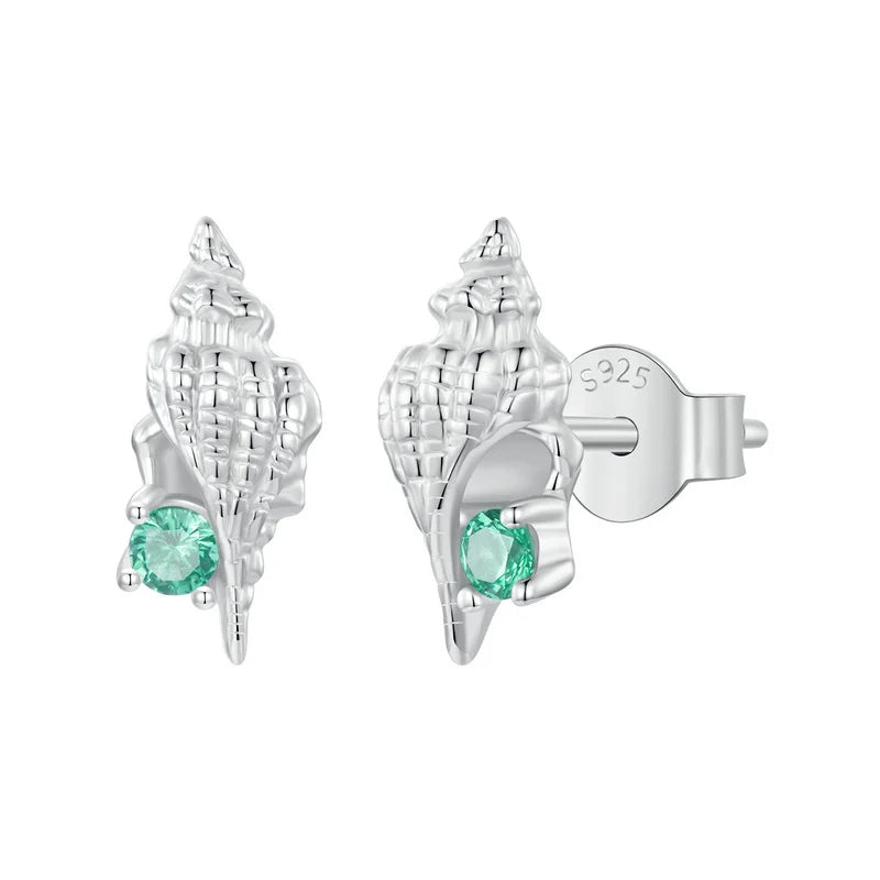 Conch Stud Earrings 925 Sterling Silver