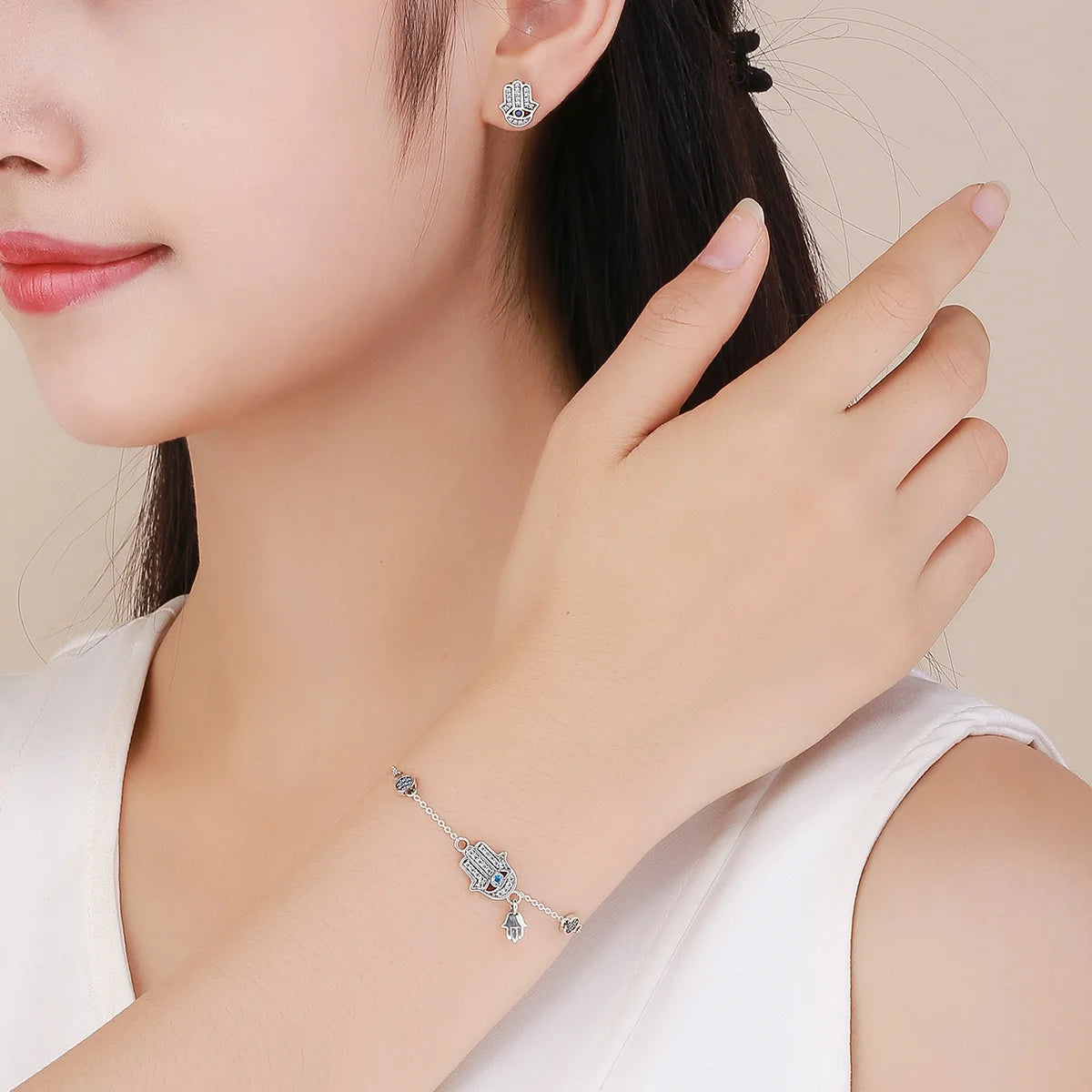 Fatima Hand 925 Sterling Silver Adjustable