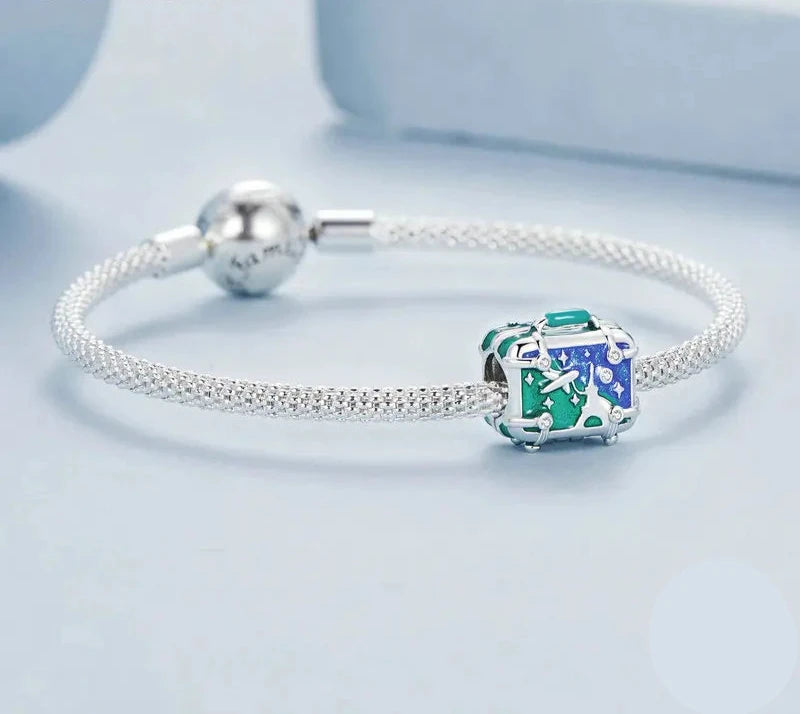 Charms Openable Suitcase 925 Sterling Silver