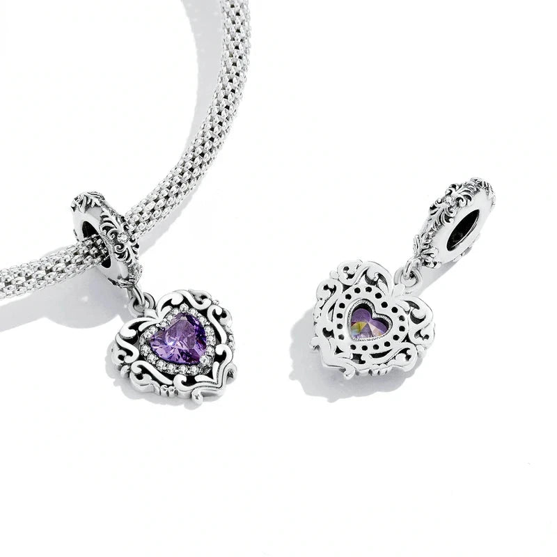 Purple Charms 925 Sterling Silver