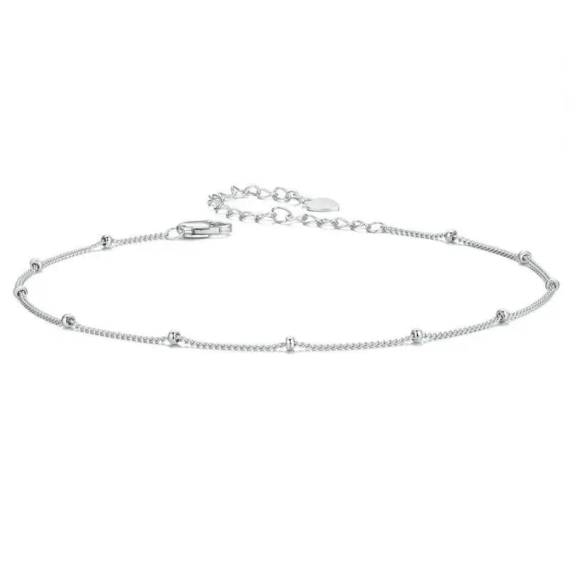 Seastar and Shell Pendant Anklet 925 Sterling Silver