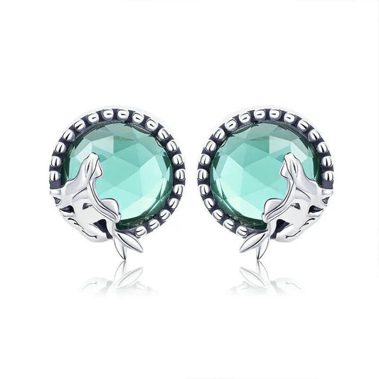 Fairy Story Light Green Stud 925 Sterling Silver