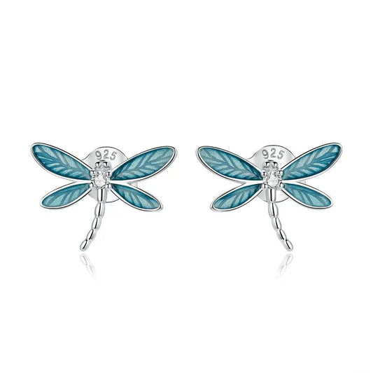 Dragonfly Earrings 925 Sterling Silver