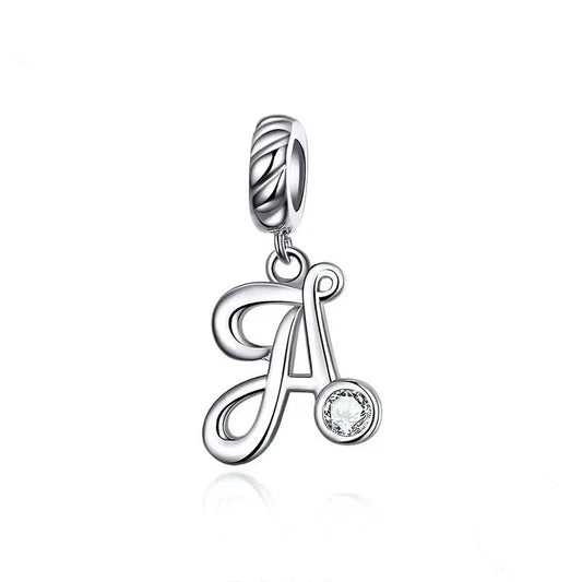 Handwritten Letters alphabet Pendants 925 Sterling Silver