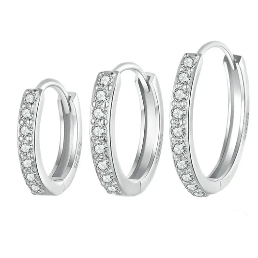 Classic Hoop Earrings/Piercing 925 Sterling Silver