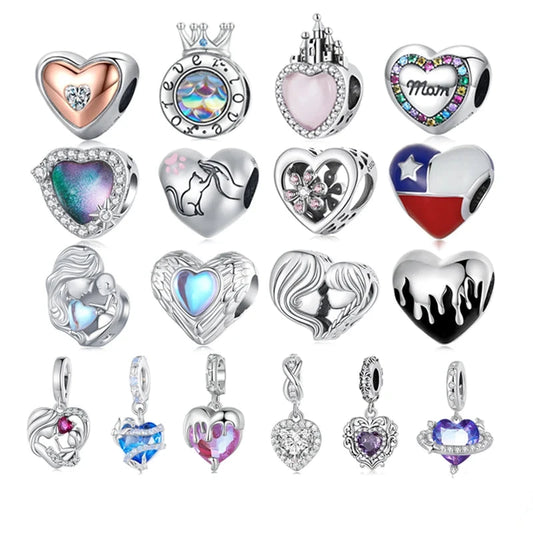 Heart-shape Charm 925 Sterling Silver