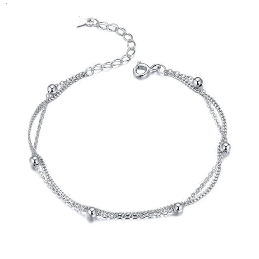 Bracelet Double Layers Adjustable  925 Silver/14K Plated Gold