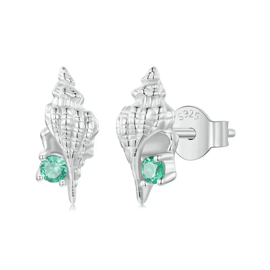 Conch Stud Earrings 925 Sterling Silver