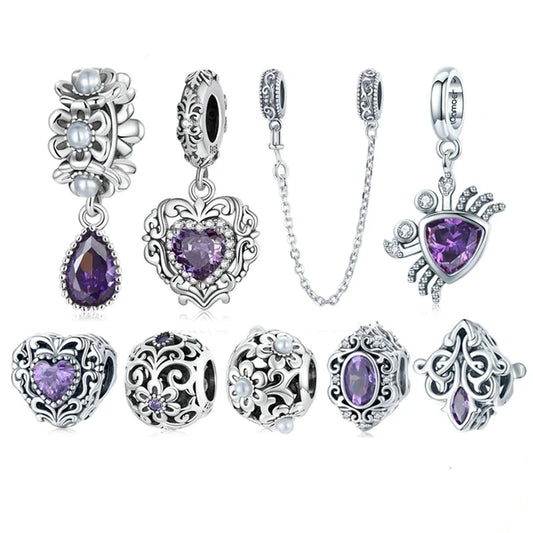 Purple Charms 925 Sterling Silver