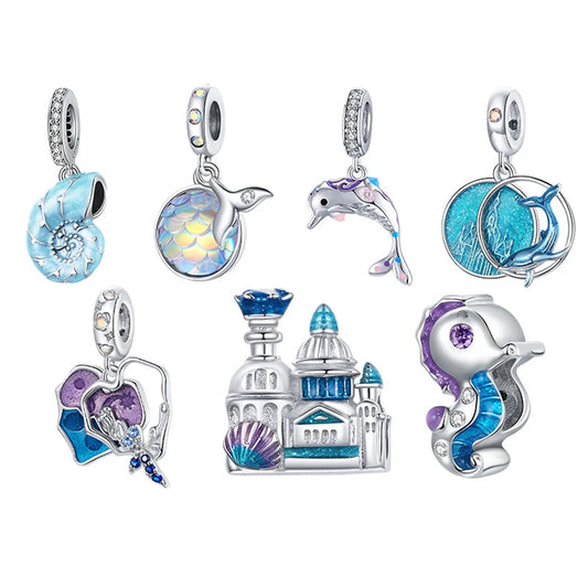 925 Sterling Silver Dream Ocean Series Enamel Charms